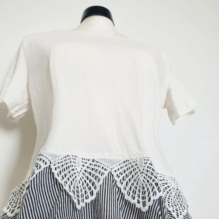 T-shirt Peplum blanc et crochet M - photo numéro 3