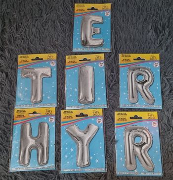 Lot ou unité Ballon Lettre couleur métallique