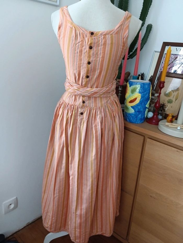 Robe vintage en coton couleur pêche - photo numéro 6