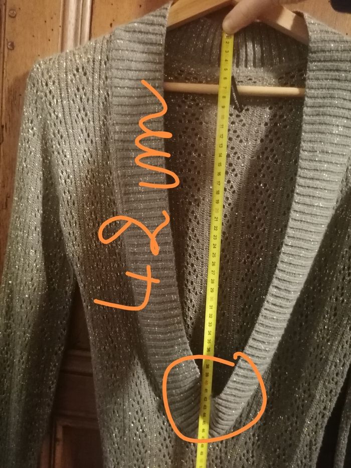 Pull coton col V plongeant femme S - photo numéro 6