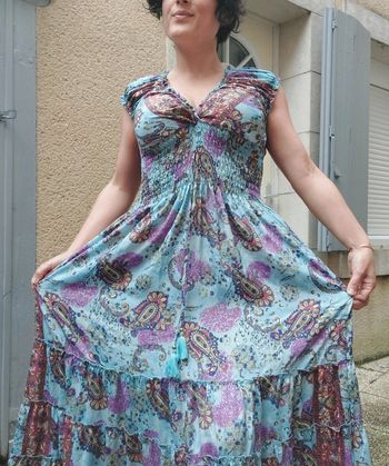 Magnifique robe longue avec soie