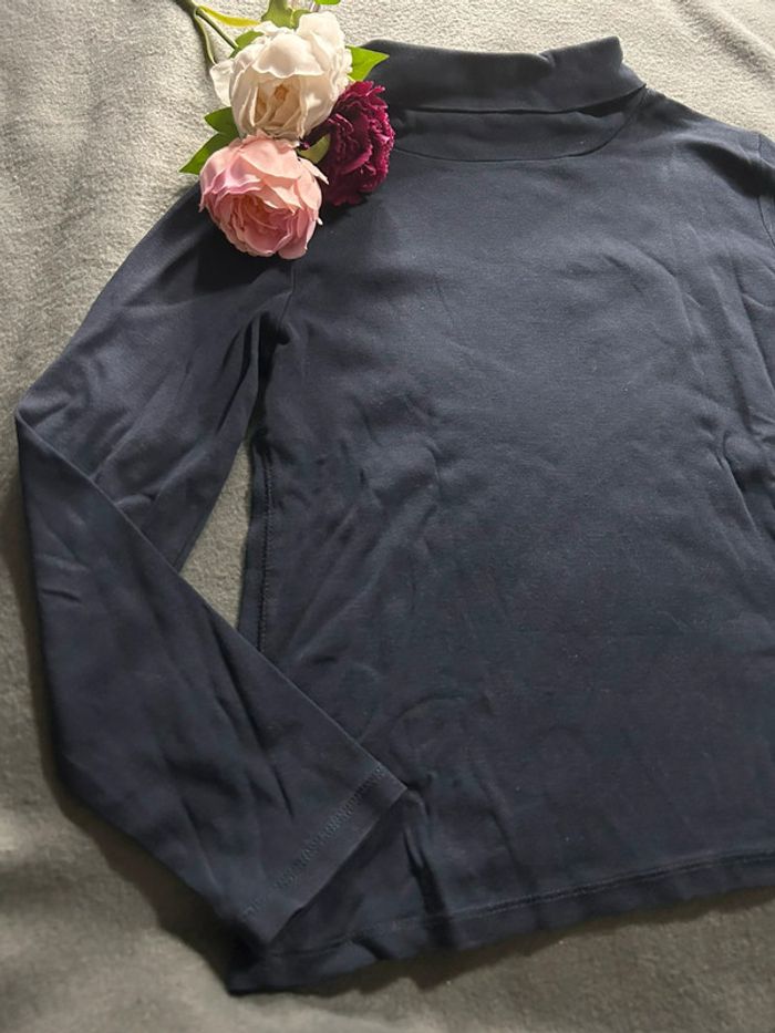 Pull col roulé bleu marine - photo numéro 2