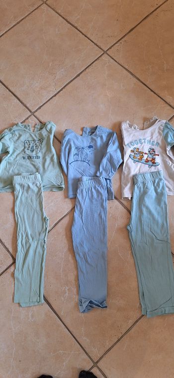 Pyjamas légers manches longues pantalons idéal mi saison ou début été 