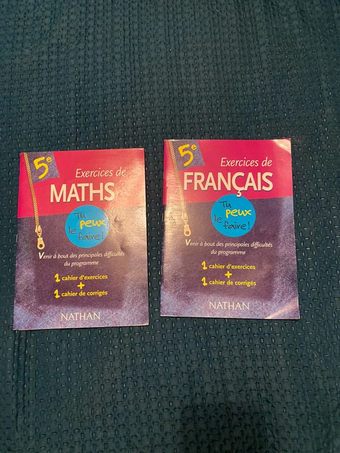 Livres exercices Français et maths collège 5e