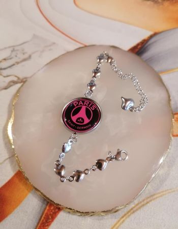 Bracelet coeur paris saint germain fuchsia