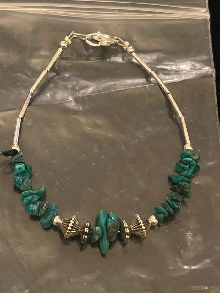 bracelet pierres turquoise - photo numéro 3