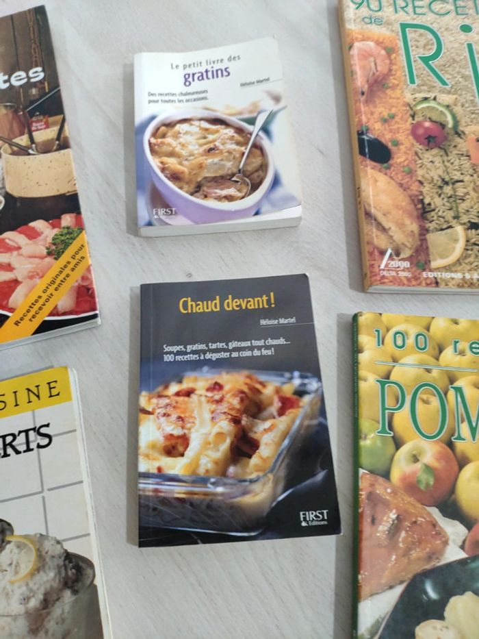 Lot 6 livres cuisine recettes pommes riz desserts fondues raclettes gratins - photo numéro 3