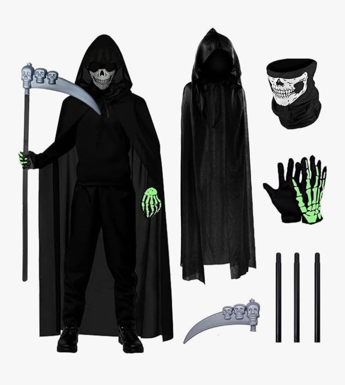 Costume adulte ado cape faucheuse Halloween - photo numéro 3