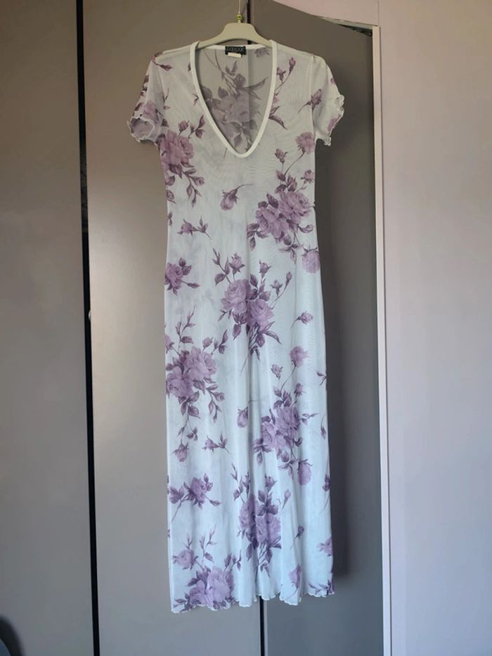 Goodlook paris fabriqué en France robe en transparence à fleurs 38