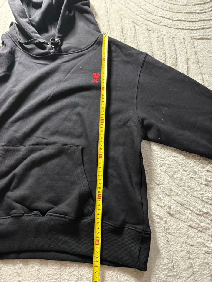 Hoodie Ami Paris noir | Logo cœur rouge | Taille M - photo numéro 10