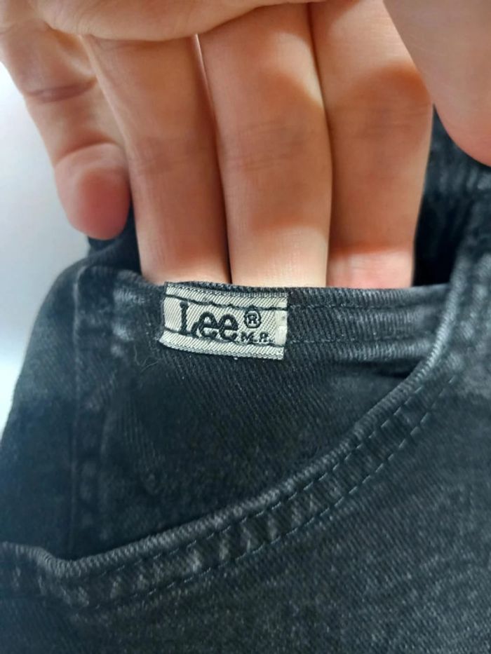 Jeans taille haute Lee Noir en coton - photo numéro 4