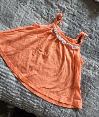 Haut à bretelles orange 12 mois