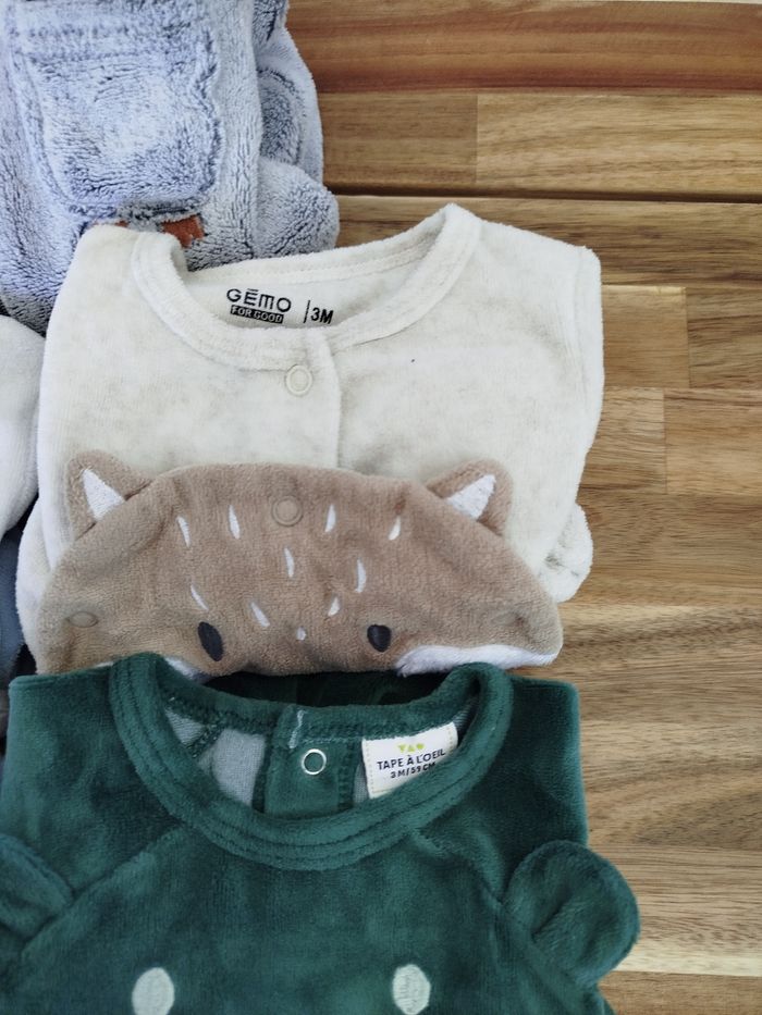 Lot de 8 pyjamas chaud 3 mois - photo numéro 2