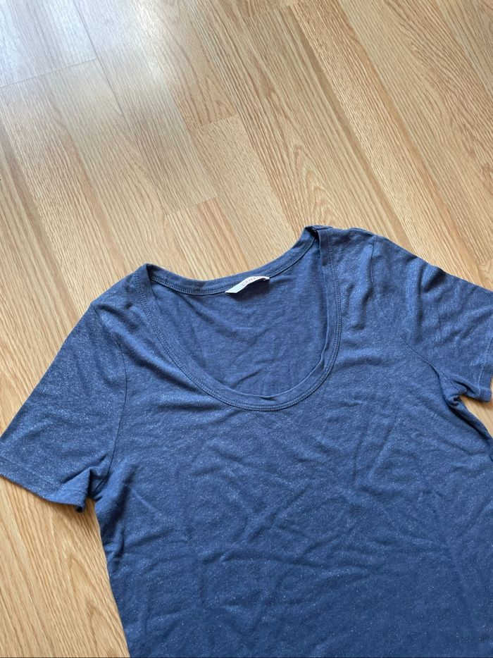 T-shirt paillettes bleu - photo numéro 4