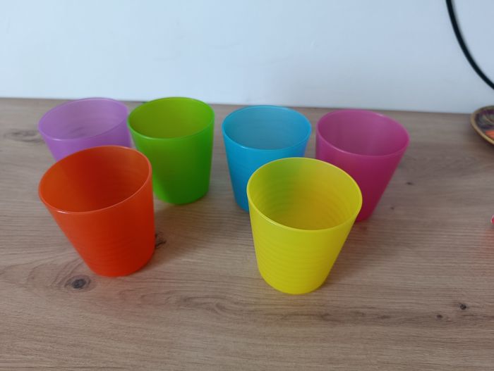 lot de 6 gobelets plastique colorés - photo numéro 3