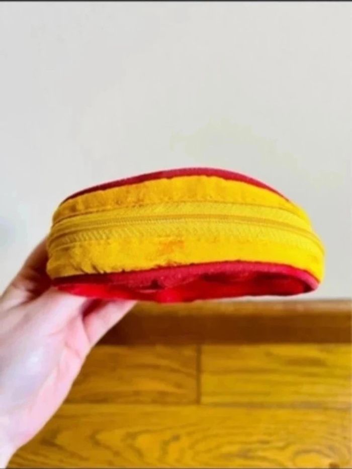 Sublime pochette rouge jaune ronde - photo numéro 3