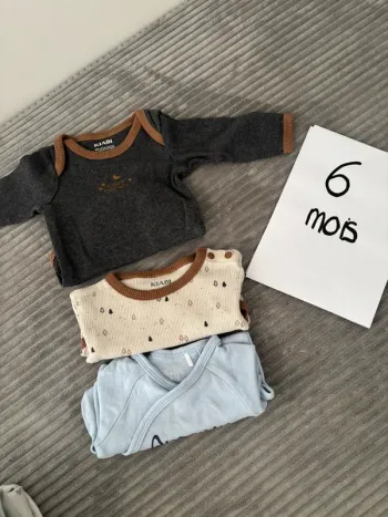 Lot 3 bodies manches longues - 6 mois