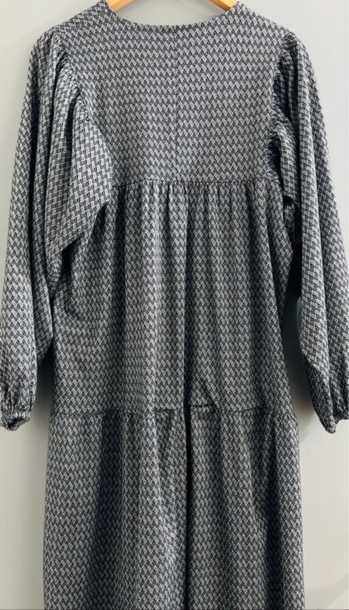 Abaya Robe longue manches longues noir/gris Taille 44 - photo numéro 7