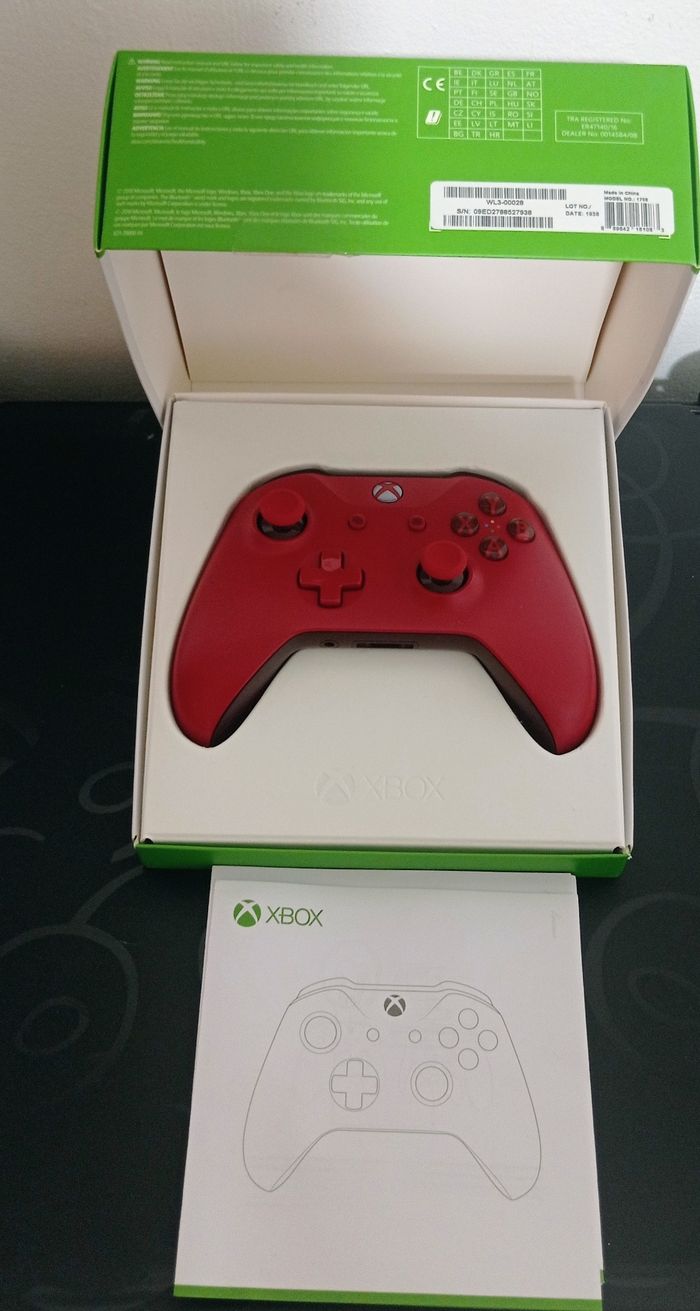 😍 manette Rouge Xbox one sx séries xs et pc en boîte - photo numéro 4