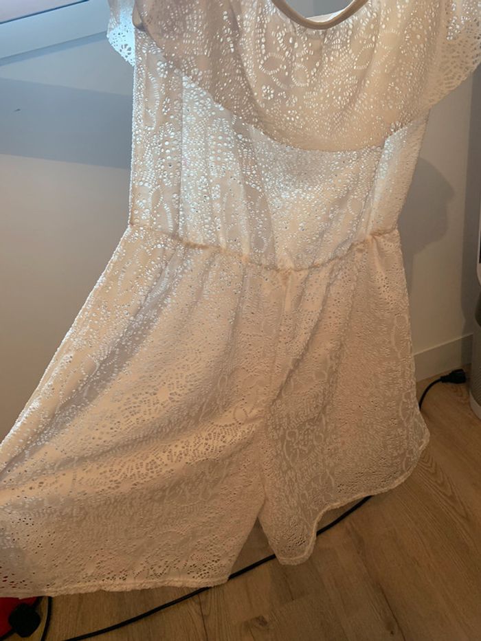 Combi shirt dentelle blanc cassé - photo numéro 2