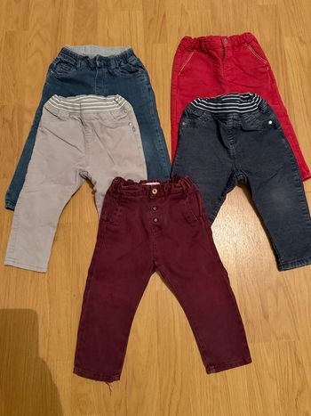 Lot 5 pantalons bébé garçon – 18 mois