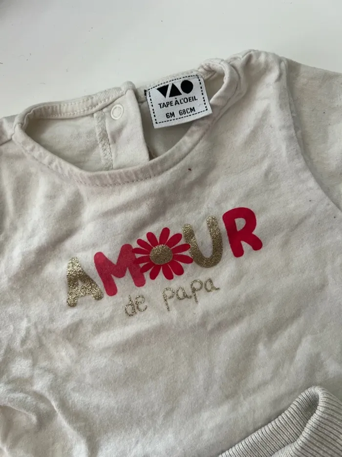 Ensemble Tape à l’Œil – 6 mois (Amour de papa) - photo numéro 2