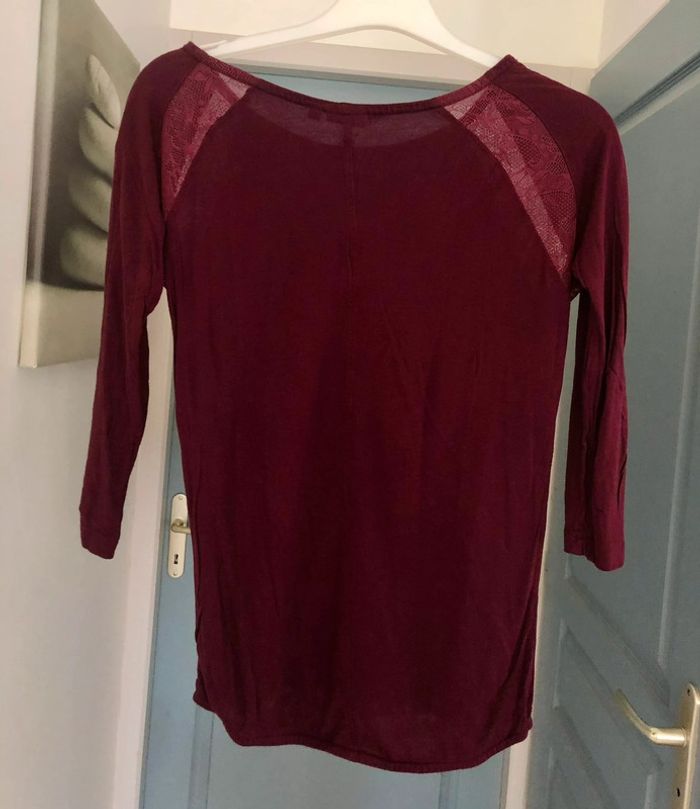 Haut dentelle neuf bordeaux Only Taille XS - photo numéro 2