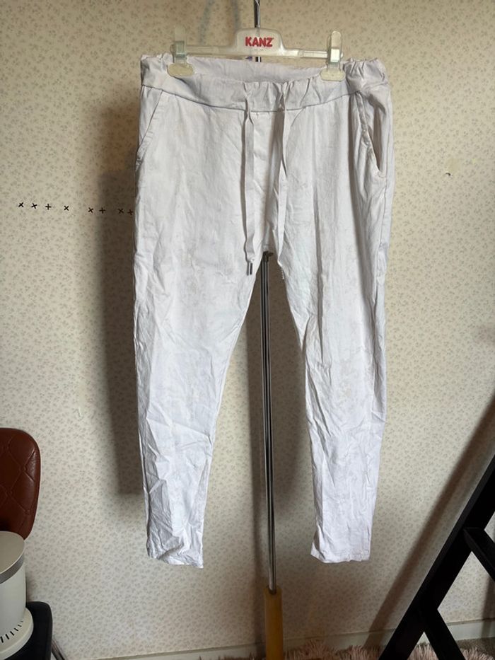 Pantalon blanc et doré taille unique made in italy