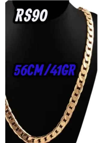 chaine collier coloré style plaqué or , 56cm/ 41gr, chaîne pour hommes ou femmes