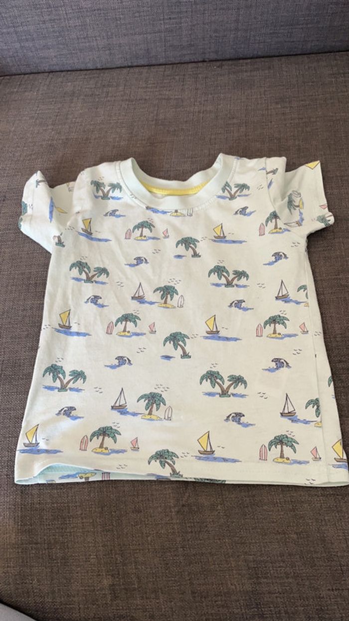 T-shirt motif bateau île