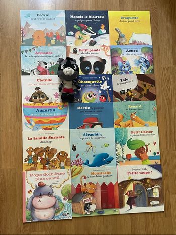 Lot 18 livres mes p’tits albums Auzou + peluche Simon