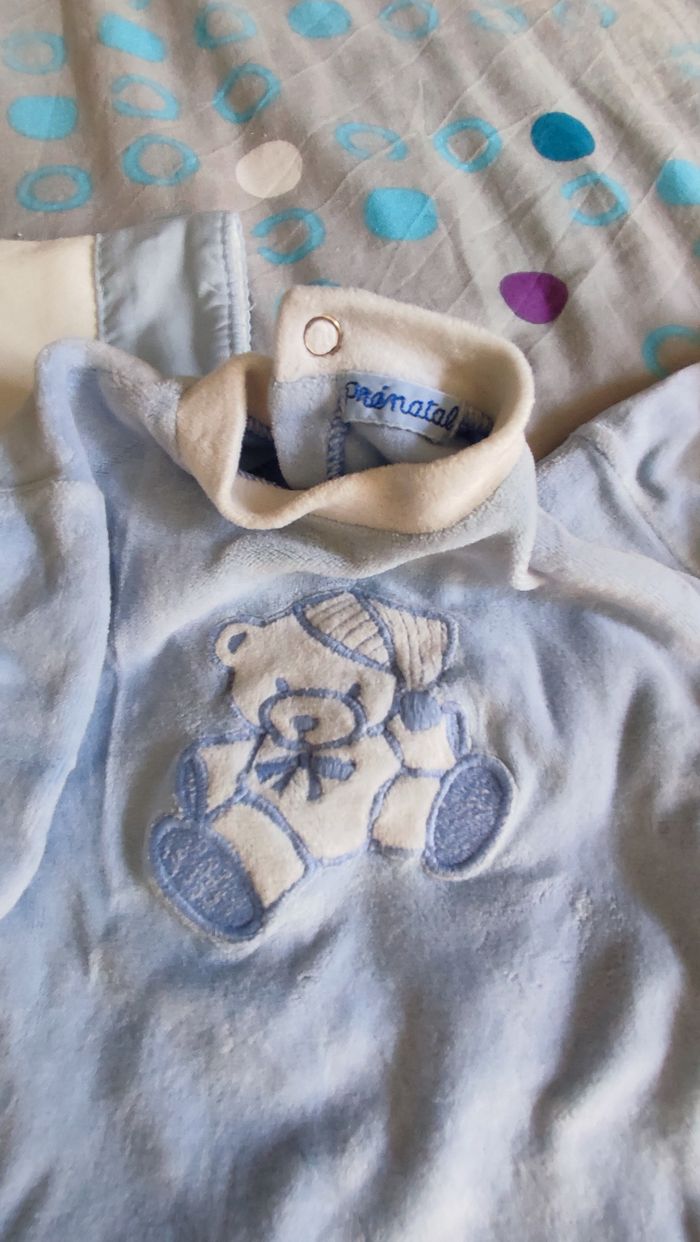 Lot pyjama une pièce velours/veste - photo numéro 3