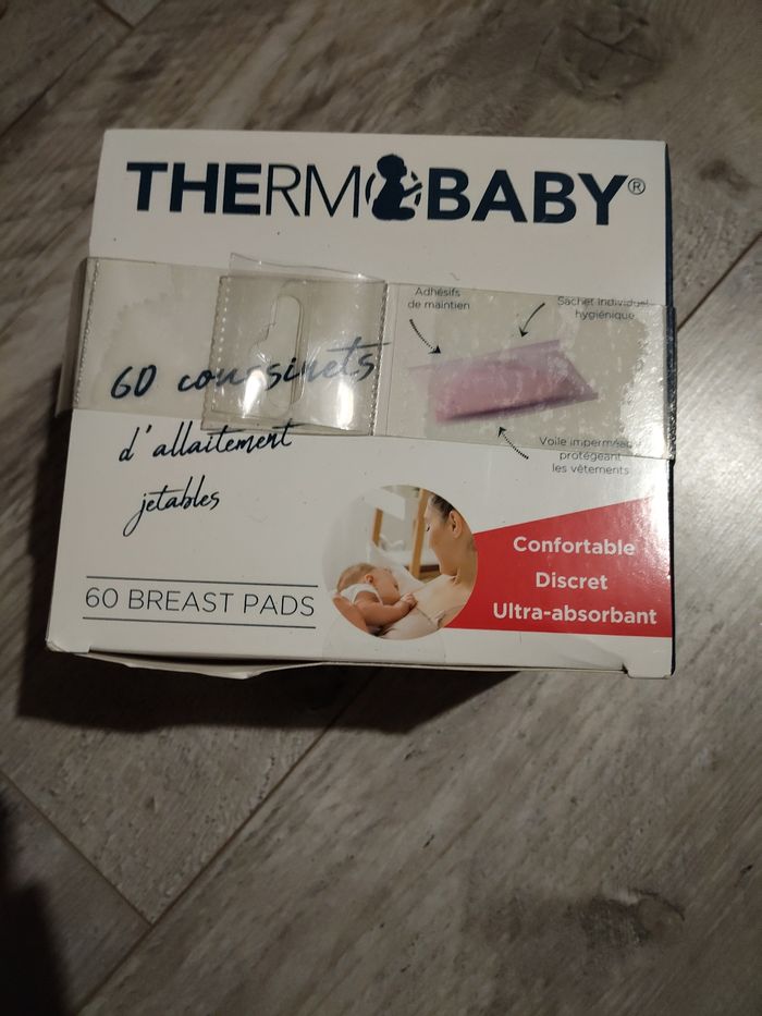 Coussinets D'Allaitement Jetables Thermobaby - 60 Pièces, Ultra-Absorbants, Sachets Individuels