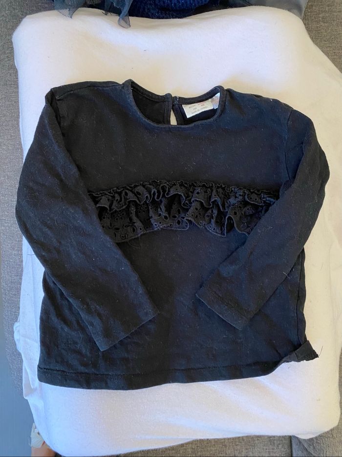Haut manches longues noir Zara