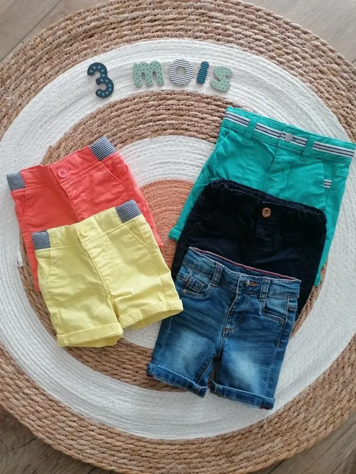 Lot de 5 shorts bébé garçon - 3 mois