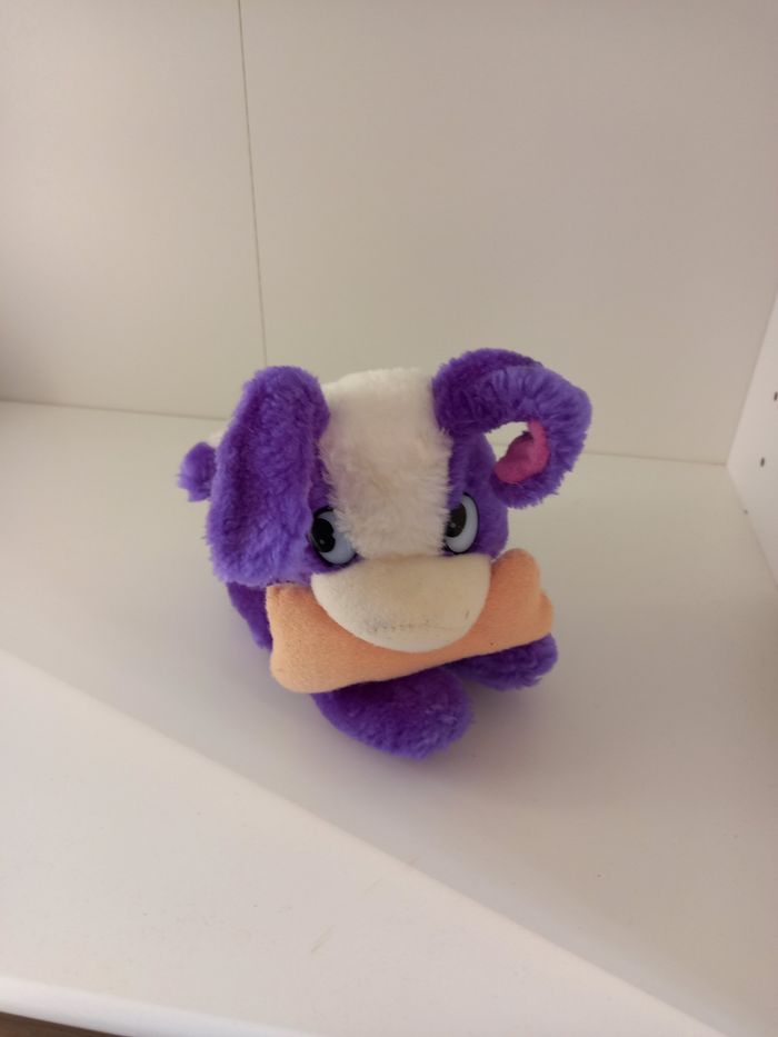 Peluche chien mauve 18 cm - photo numéro 2