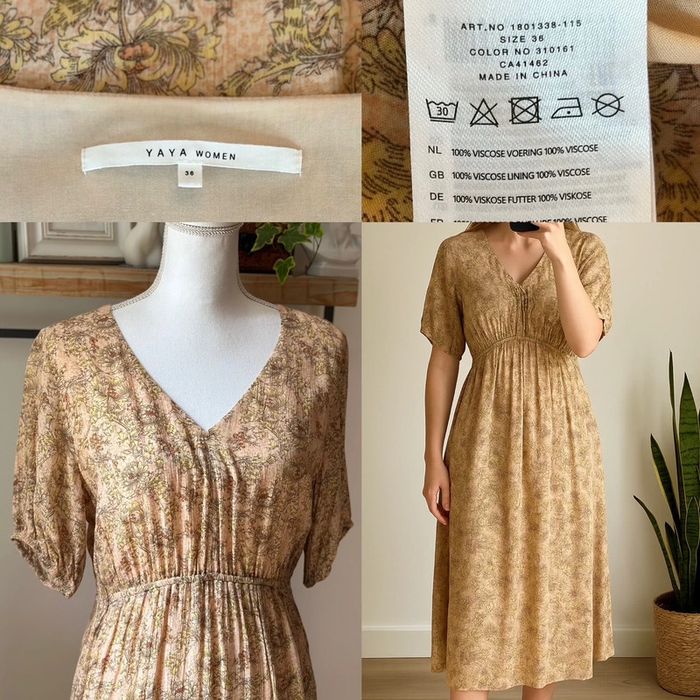Robe midi imprimé fleuri Yaya taille 36 coupe fluide - photo numéro 5