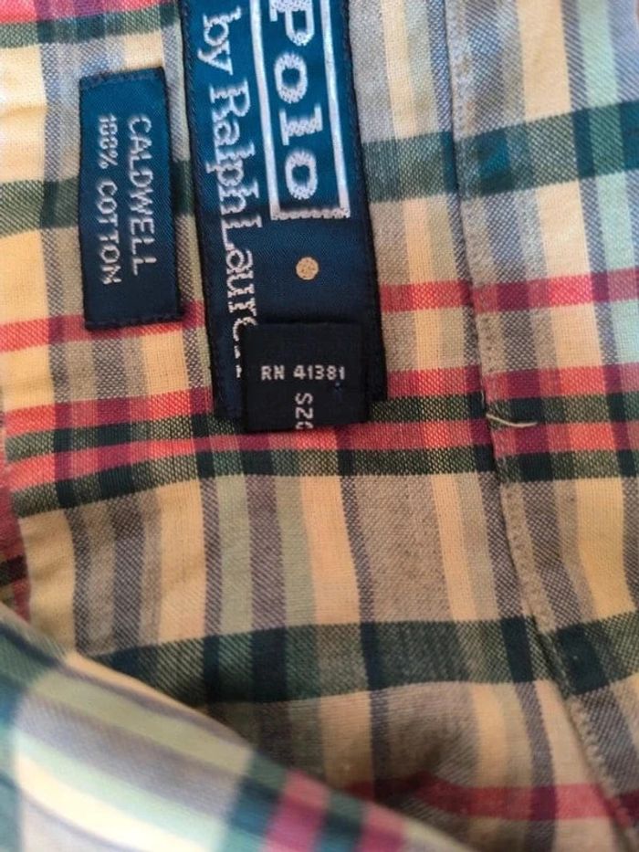 Chemisette à carreaux - Ralph Lauren - Caldwell - Logo brodé marine - Vert foncé, rouge - Taille XL - photo numéro 8