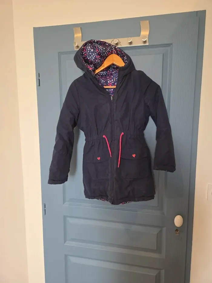 Manteau hiver réversible bleu marine et libertie sergent major taille 11 ans