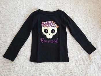 Tshirt ML noir tête de mort phosphorescente - T4A - Gémo