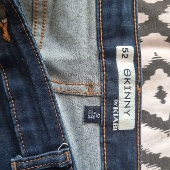 Jean 52 skinny bleu foncé fermeture boutons taille réglable