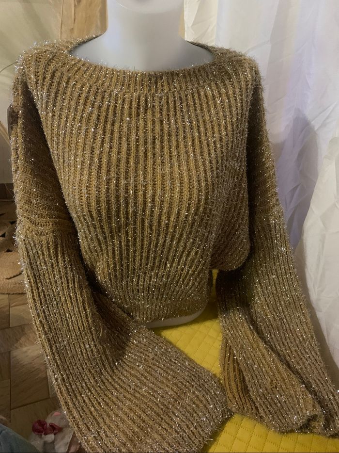 Pull jaune moutarde brillant New collection taille unique 36-42 - photo numéro 2