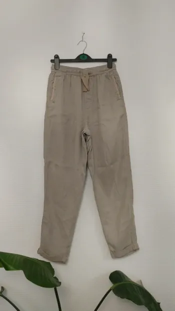 Pantalon en lin beige