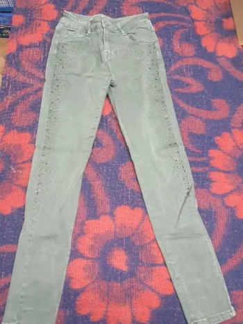 Pantalon kaki brillant taille S