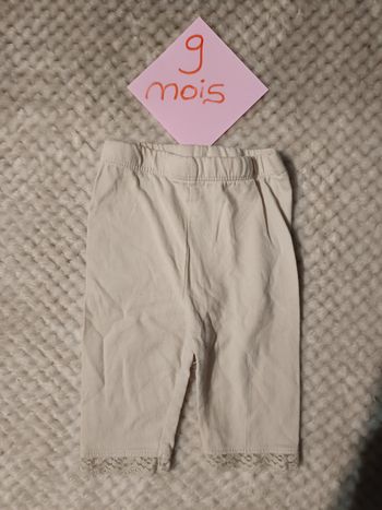 Legging court dentelles 6/9 mois