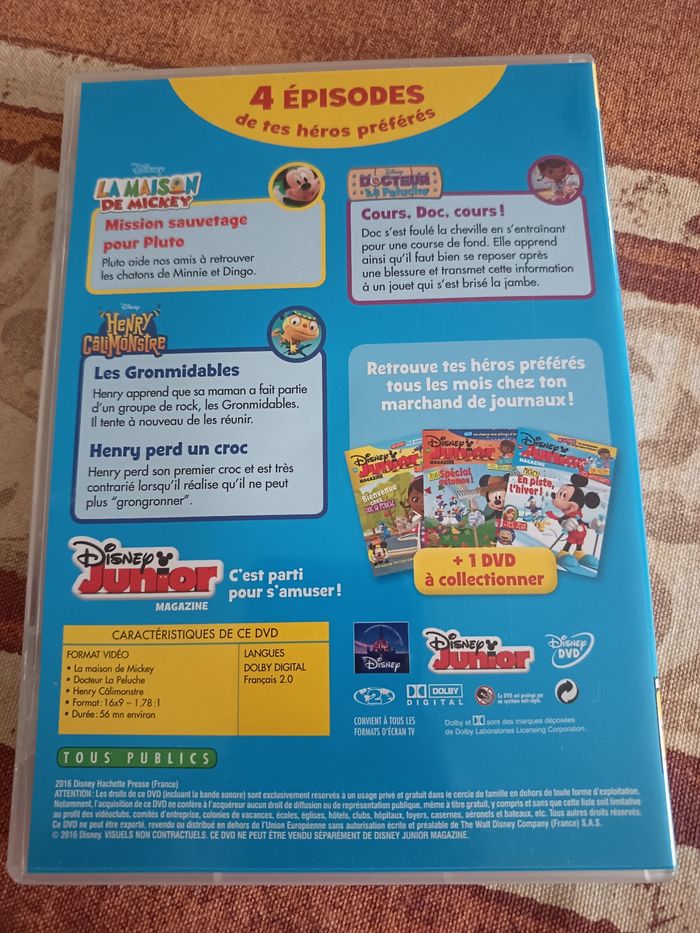 DVD Disney Junior La maison de Mickey Docteur La Peluche Henry CaliMonstre - photo numéro 2
