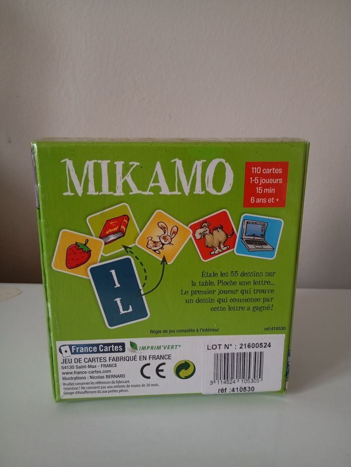 Jeu de cartes  . Jeu de rapidité . À partir de 6 ans.  Mikamo . France cartes. Jeu neuf ,toujours sous  plastique  d'achat - photo numéro 6