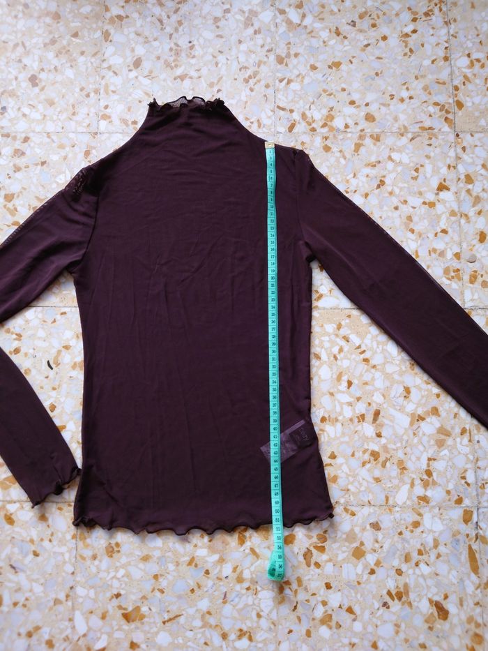 Haut en tulle neuf marron Dasy taille S - photo numéro 2