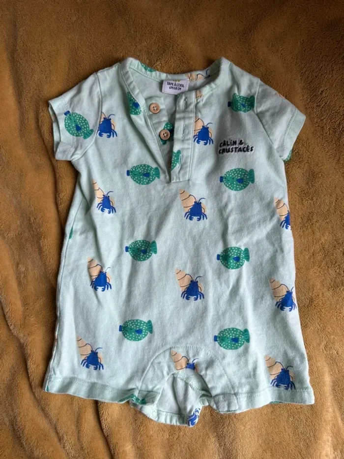 Lot de 6 combinaisons short divers marques taille 6 mois - photo numéro 3