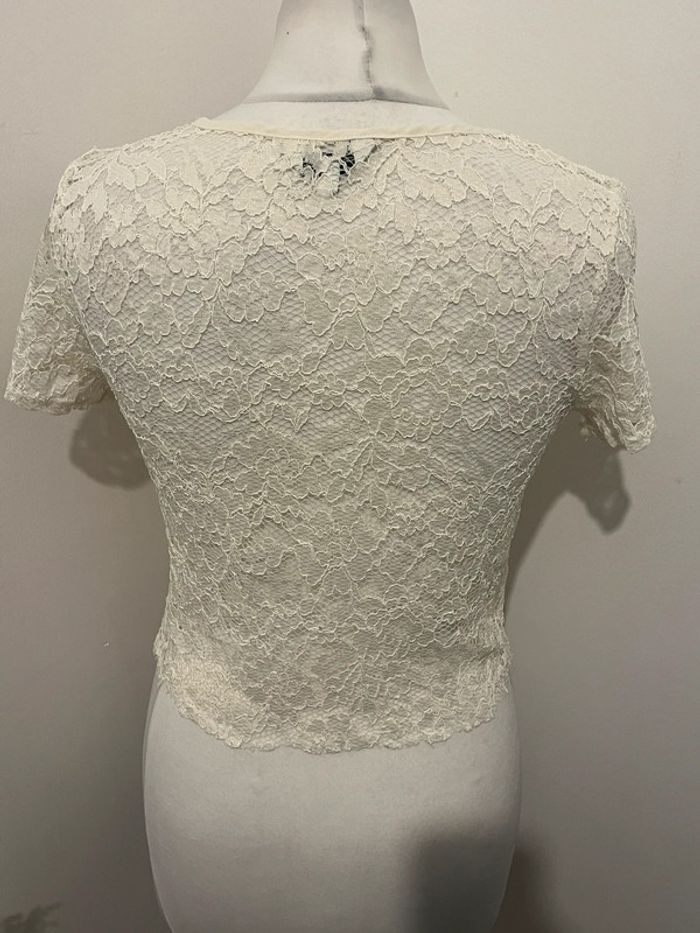 Blouse en dentelle écrue New look S - photo numéro 3